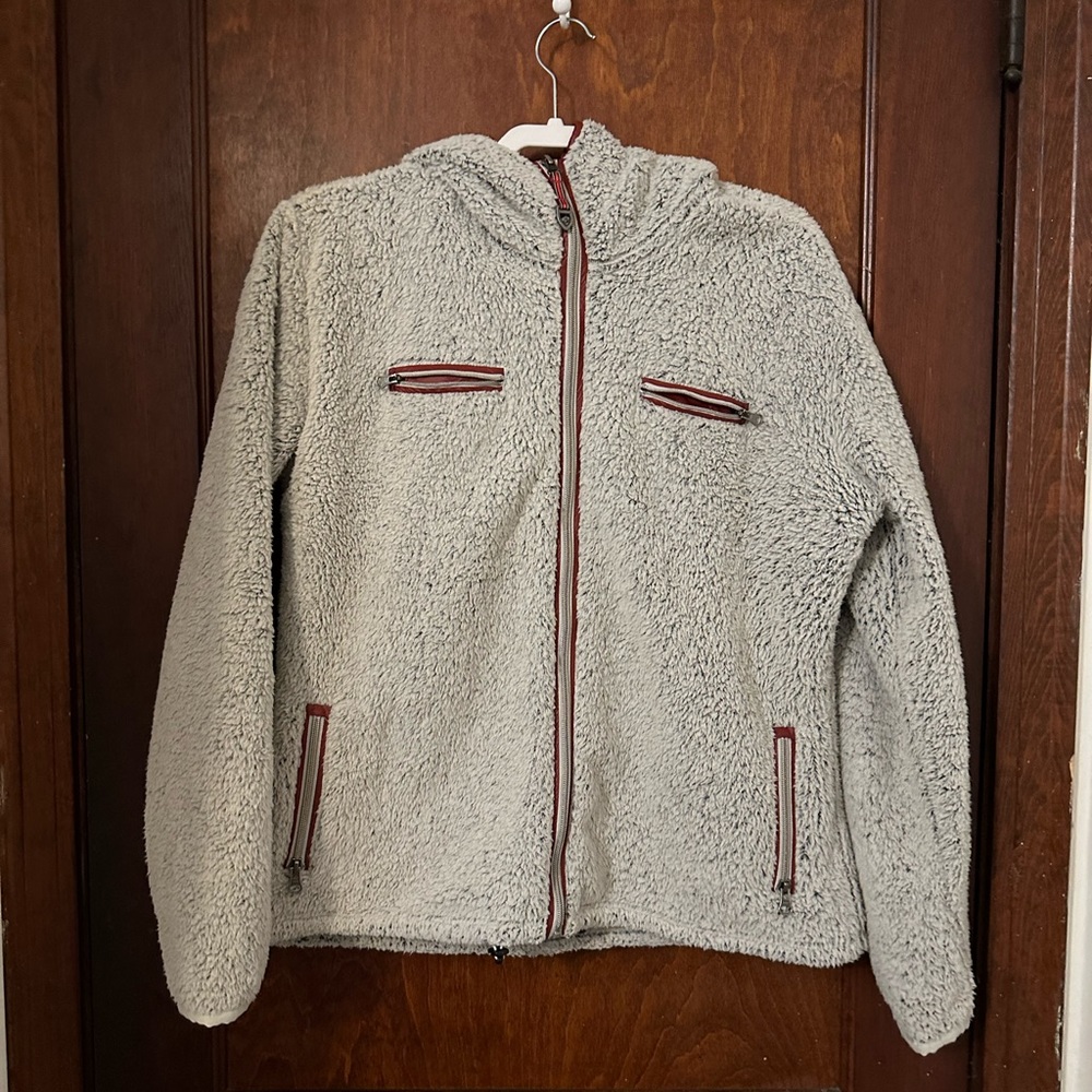KUHL Beige Skata Sherpa Pile Fleece Full Zip Jacket Size XL - Picture 2 of 5